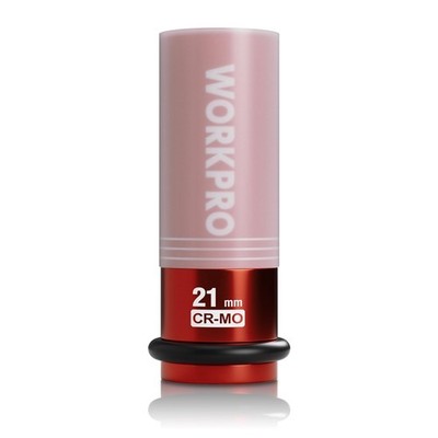 WORKPRO 1/2'' Drive Lug Nut Impact Duty Socket 21mm Deep Thin Wall Socket 6 Point