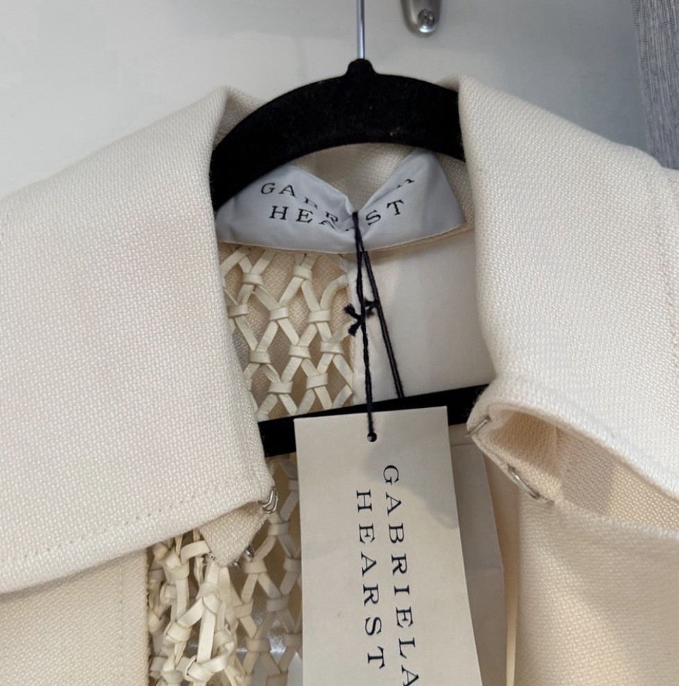 $6k Gabriela Hearst COIRO TRENCH  Coat Leather macrame Braided Weave Ivory SZ 44 image 4