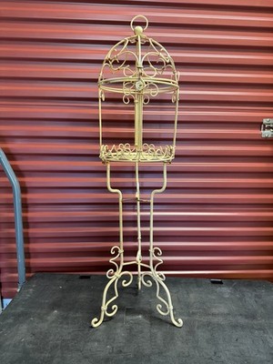 Un branded  wrought iron birdcage style plant stand, Top Opens