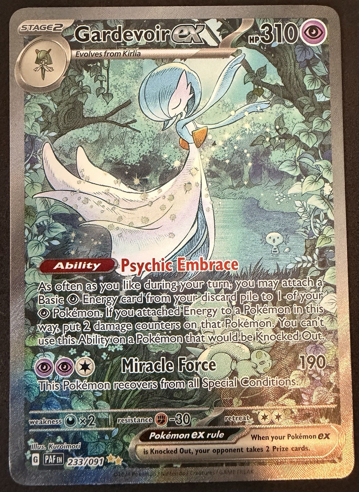 Gardevoir EX Special Illustration Rare Paldean Fates Card 233/091 Mint