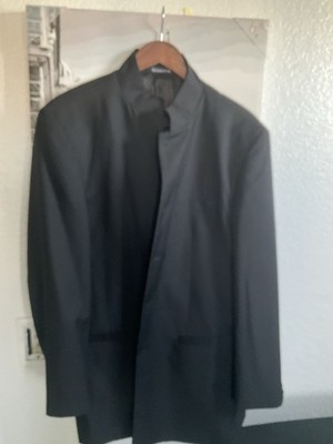 スーツ Mao Collar X Fake Corduroy Wide SetUp Navy Blue Mandarin Collar Suit | Gentleman's Guru