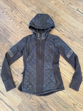 ATHLETA Rock Springs Black Full Zip Jacket Quilted Hoodie Size XS NEW 168