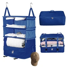 Hanging Packing Shelves for Luggage Suitcase, Portable Travel Cube Bag Organi...