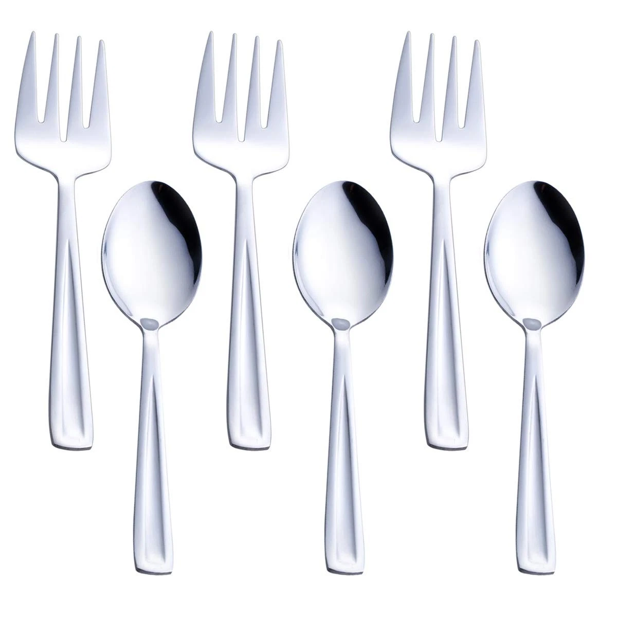 Stainless Steel Serving Spoon and Serving Fork Set, Include 3 Large Serving S...