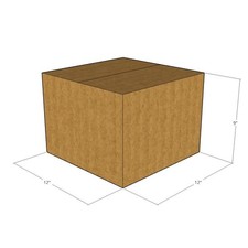 25 12x12x9 Kraft Brown Corrugated Shipping Boxes 32 ECT Single-Wall New