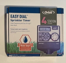 Orbit 28964 4 Station 2 Program Indoor Easy Dial Sprinkler Timer NOS