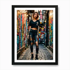 The Urban Inkwell: A Tattooed Woman Framed Wall Art Poster Canvas Print Picture
