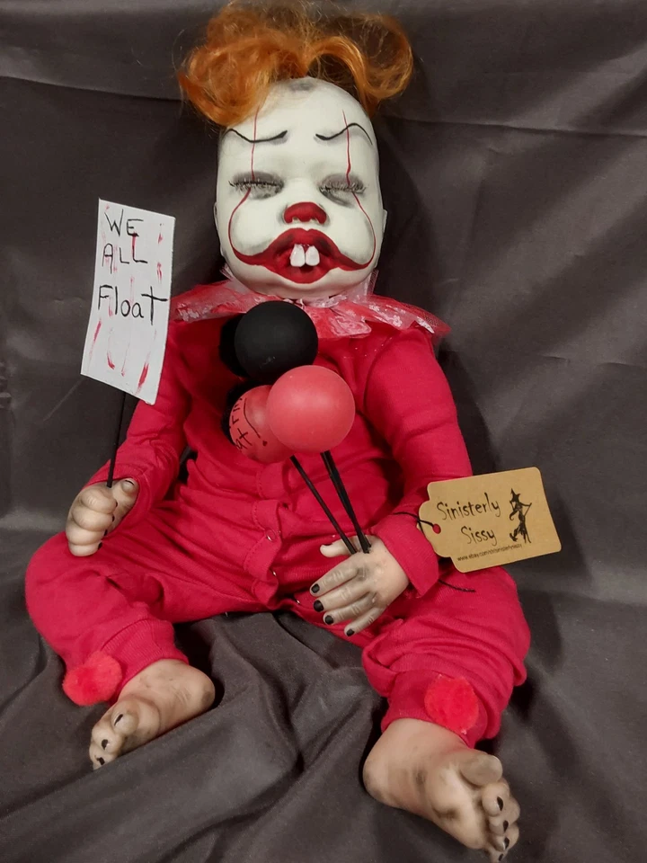 Sinisterly Sissy's 'Baby Pennywise ' , Spooky, Creepy, Scary, 20 inch - Image 2 of 4