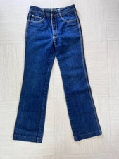 Vintage Jordache Jeans 32L Dark Wash High Rise Flare Bottom Made In Hong Kong