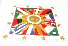 Sun Flags Print Cotton Scarf Handkerchief Multicolor Italy UK Unused
