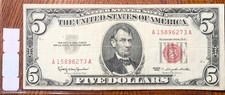 1963 United States Small Size Legal Tender $5 Fr. 1536
