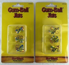 2 pk 15ct Northland Tackle Gum-Ball Fishing Jig Blood Red Hooks 1/32oz 2 Colors