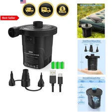Portable Air Pump for Inflatables Quick-Fill Inflator Deflator Camping Pool F...