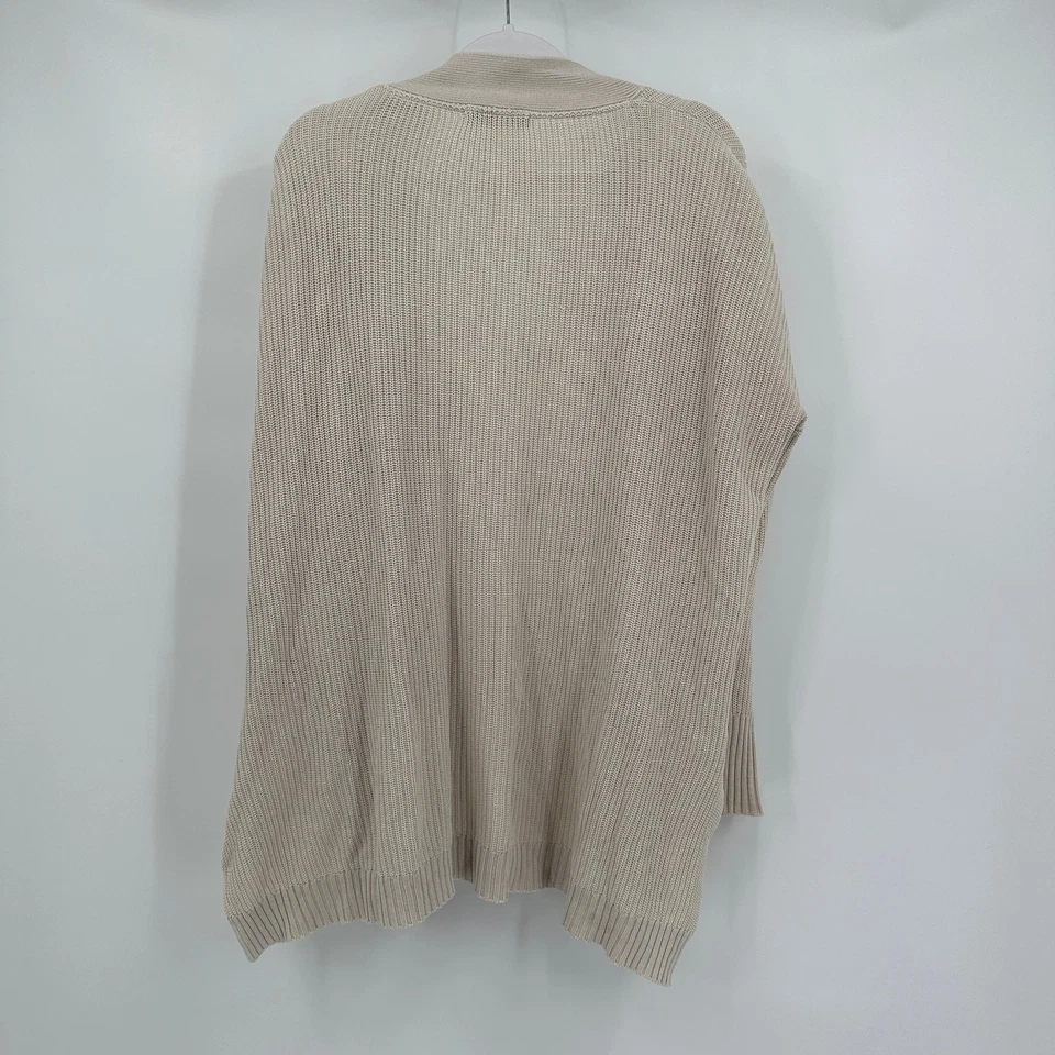 Cardigã feminino de algodão tamanho M frente aberta minimalista neutro camada aconchegante - Imagem 2 de 4