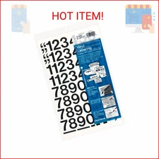 Chartpak Permanent Adhesive Vinyl Numbers,Black
