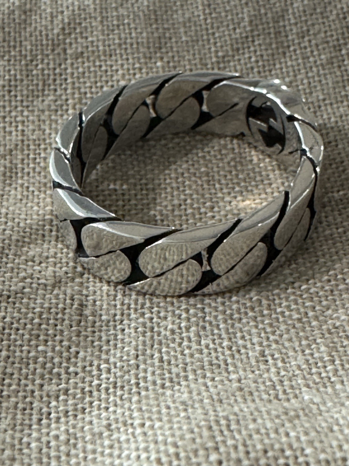 Gucci  Ring ,Interlocking G , 6 mm , Sterling Sil… - image 3