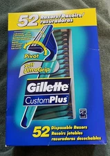 NEW Gillette Custom Plus, Pivot, UltraGrip, 52 disposable razors, sealed package