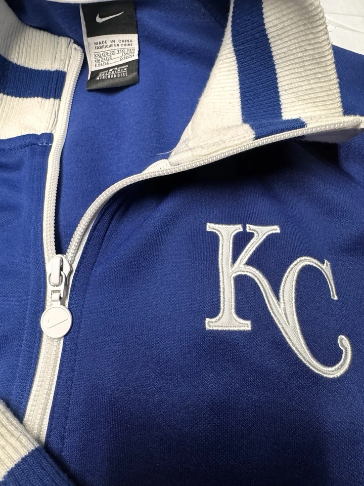 Nike MLB Kansas City Royals Full Zip Jacket - Blue & White - Image 3 of 4