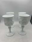 4 Indiana Glass Company Vintage Milk Glass Wine Goblet