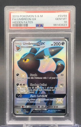 Pokémon TCG Umbreon GX Hidden Fates Sun&Moon #SV69 PSA 10 Gem Mint