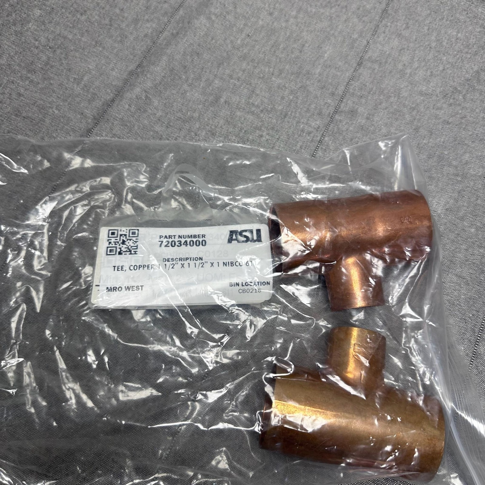 NIBCO 611 Copper Reducing Tee Fitting 1 1/2 X 1 1/2 X 1 Plumbing Lot 2