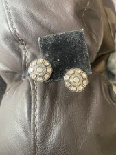 Unisex  Uncut diamond with Black Enamel Silver Cufflinks