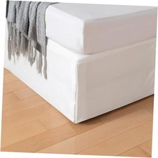 Pleated Bed Skirt Full Size, Tailored Dust Ruffle 18 Inch Drop Easy Fit,