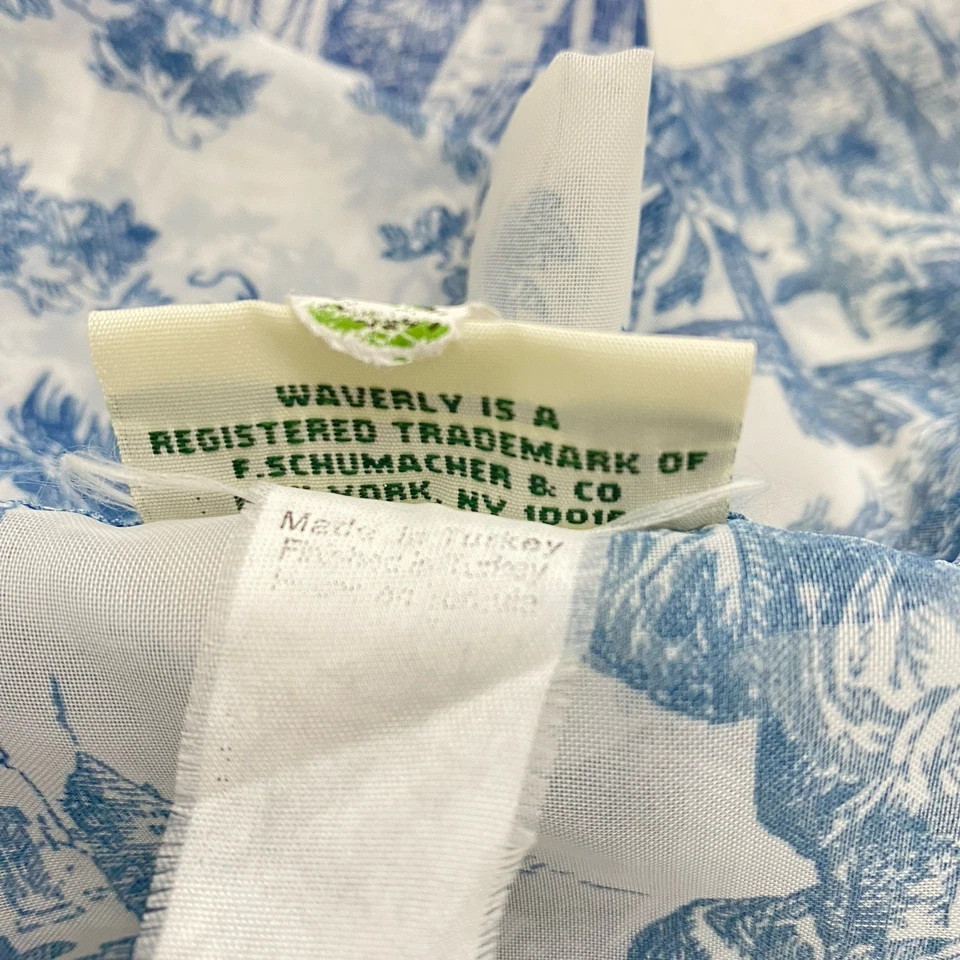 Paneles de cortina transparentes Waverly Blue Toile 84”x60” cada panel Country Life 1 par Foto 4 de 4