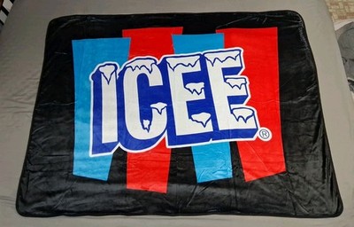 ICEE Brand Throw Blanket Black Plush Polyester New---Free Ship
