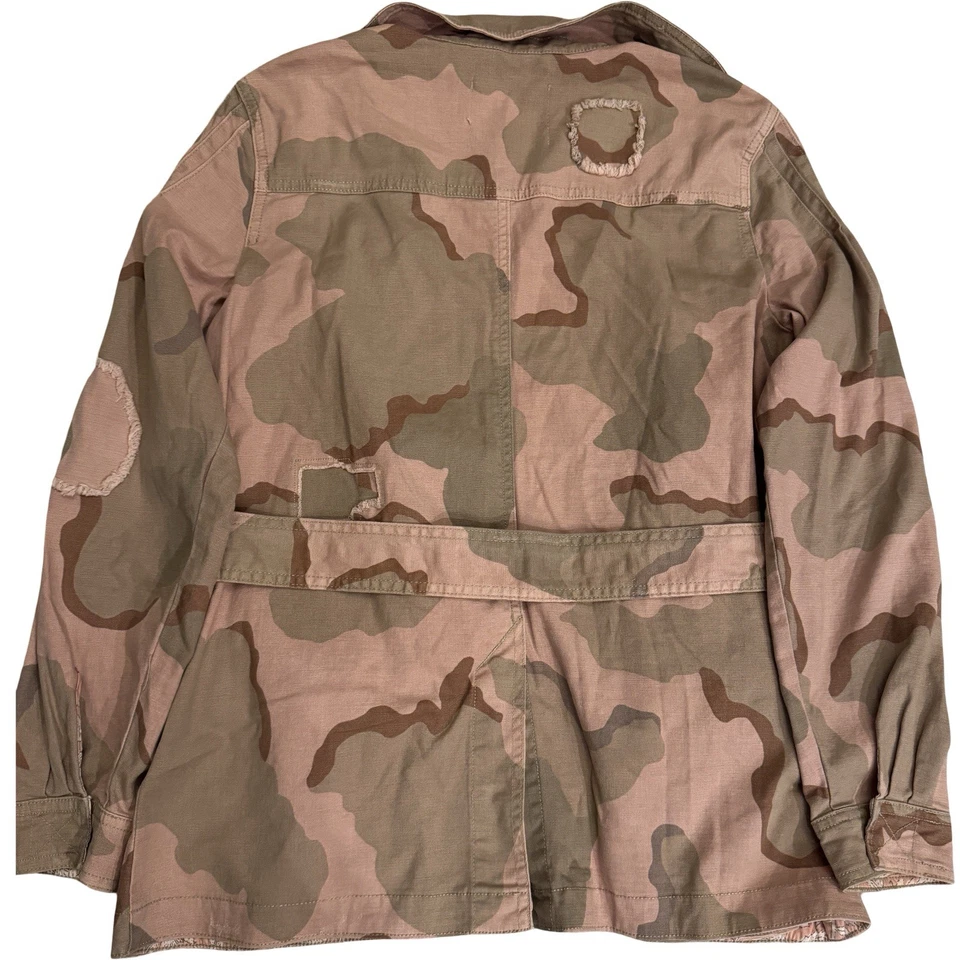 Jaqueta utilitária camuflada rosa por Anthropologie pequena deserto estilo militar outono boho - Imagem 3 de 4