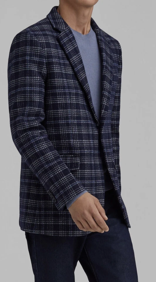 Chaqueta Blazer Club Monaco Para Hombre A Cuadros Azul Marino Venta al por menor $475 Foto 2 de 4