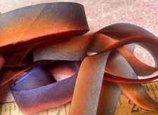 silk ribbon 1/2" on the bias hand dyed 1yd made in USA tuscan sunrise