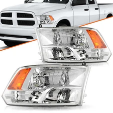 FITS FOR 09-18 RAM 1500 2500 3500 CHROME HOUSING AMBER CORNER HEADLIGHT HEADLAMP
