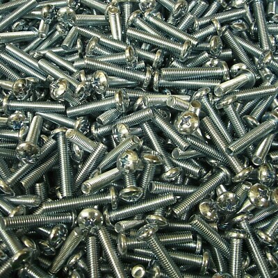 (1,000) #10-32 X 1'' Phillips Pan Head Machine Screw Zinc Plated Fine Thread
