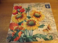 pillow cover - new FLORAL 17.5" sq PILLOW COVER zips SUNFLOWERS NWOT
