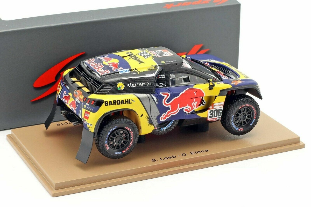 Diecast model cars Peugeot 3008 1/43 Spark DKR Maxi No.306 Team Total  Rallye Dakar 2018 S.Loeb/D.Elena 