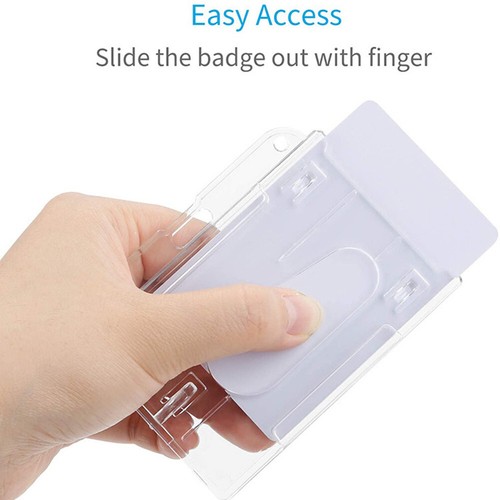 10Pcs Clear ID Card Badge Holder Hard PC Protector Vertical Slim Protect Case c - Picture 5 of 11