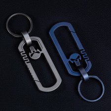 EDC Titanium TC4 Skull Keychain Carabiner w/ Key Ring Outdoor Fast Hanging Tool