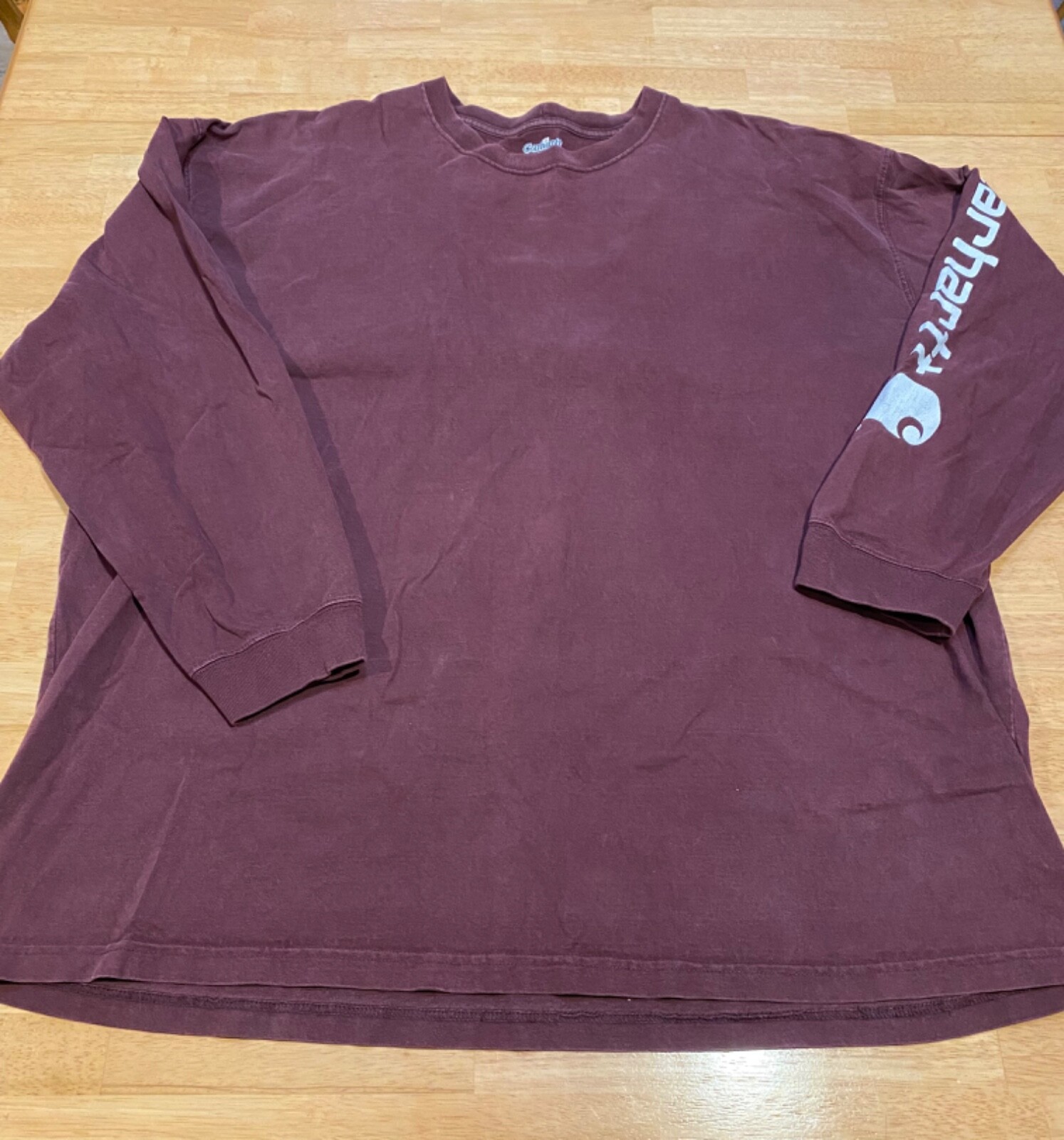 Carhartt Distressed Spell Out Mens 3XL Maroon Shirt