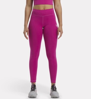 Reebok Womens Pink Mid Rise Running RI SL Cotton Ankle Leggings Plus Size 1X