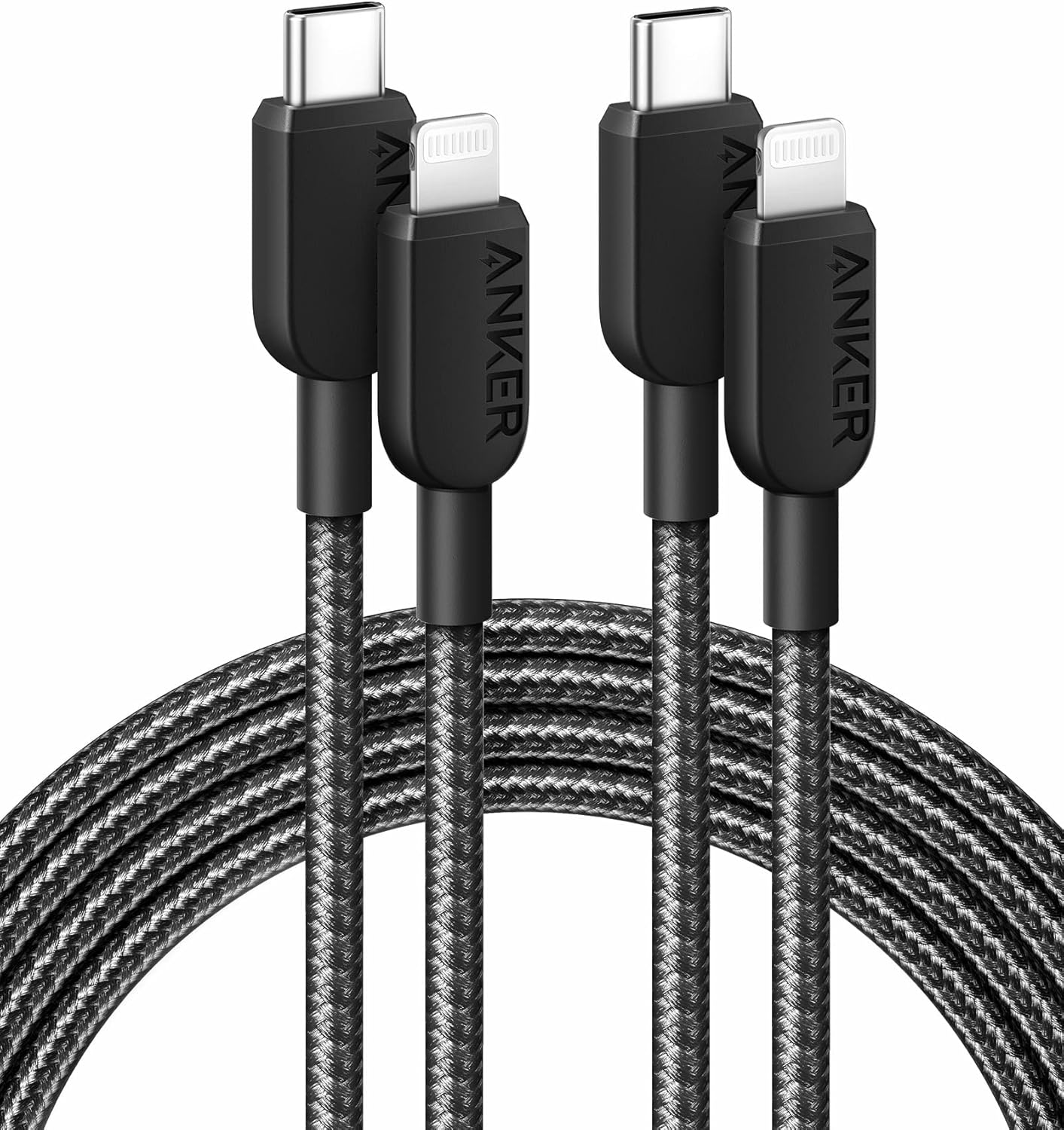 Anker Cable [2Pack 6Ft Braided], 310 USB C to Lightning Cable, Mfi Certified Cha-image