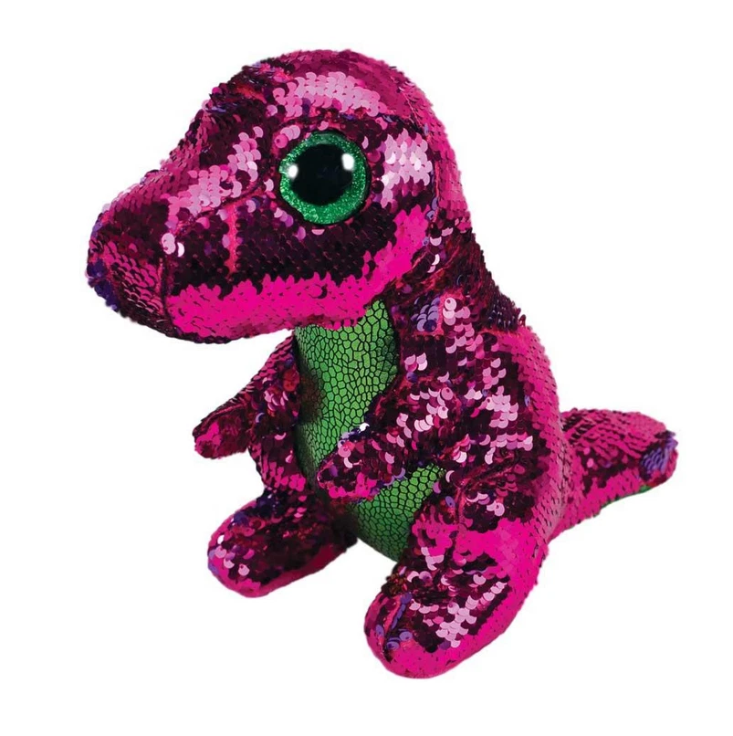 TY Beanie Boos Flippable pink green sequin dinosaur STOMPY 23 cm TY36431