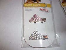 Tiara HAIR CLIPS Dog Pet New Accessories Tiara bling rhinestones petco pink