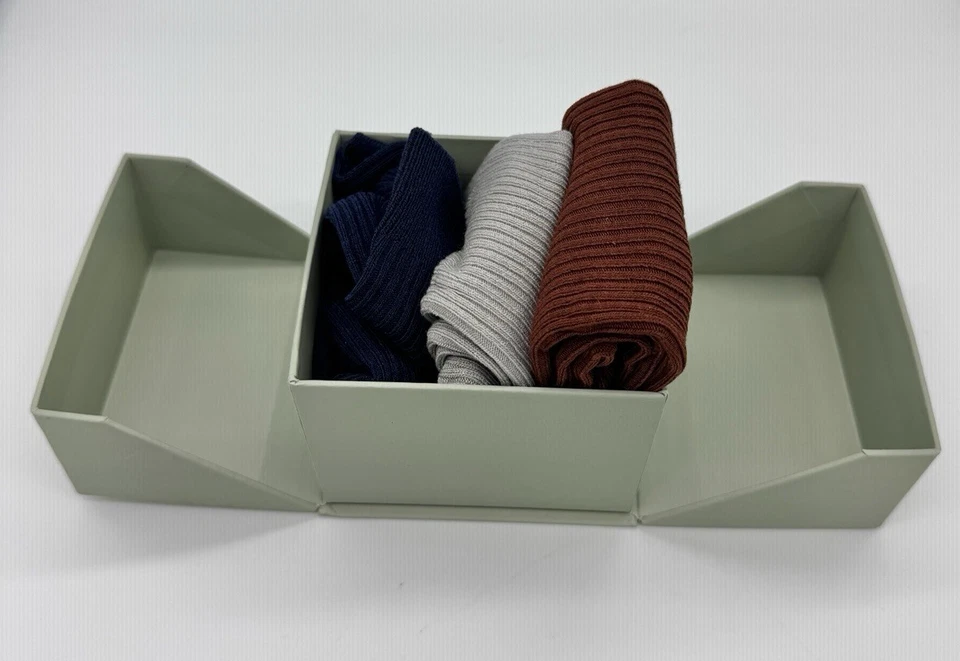 Paquete de 3 cajas de regalo Boody - Calcetines acanalados oxidados, grises, azul marino talla M/L NUEVO Foto 3 de 4