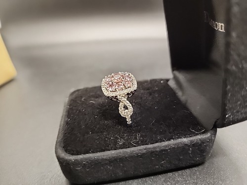 Pink Color Shifting Garnet Rhodium Over Sterling Silver Ring Size 8 NEW JTV - Picture 4 of 11