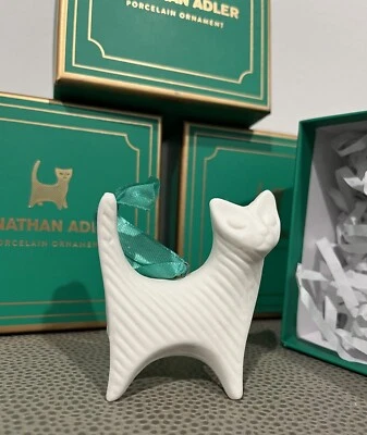 Jonathan Adler Porcelain Prowling CAT Ornament Menagerie Collection NEW IN BOX