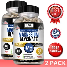 (2 Pack) Magnesium Glycinate 60ct Sleep Aid Cramp Relief Joint Bone Support