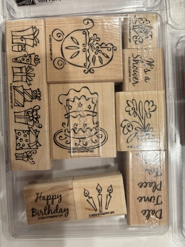 Stampin Up Lot 12 Complete STAMP SETS Wood Rubber Complete Sets Vintage NEW - Picture 13 of 14