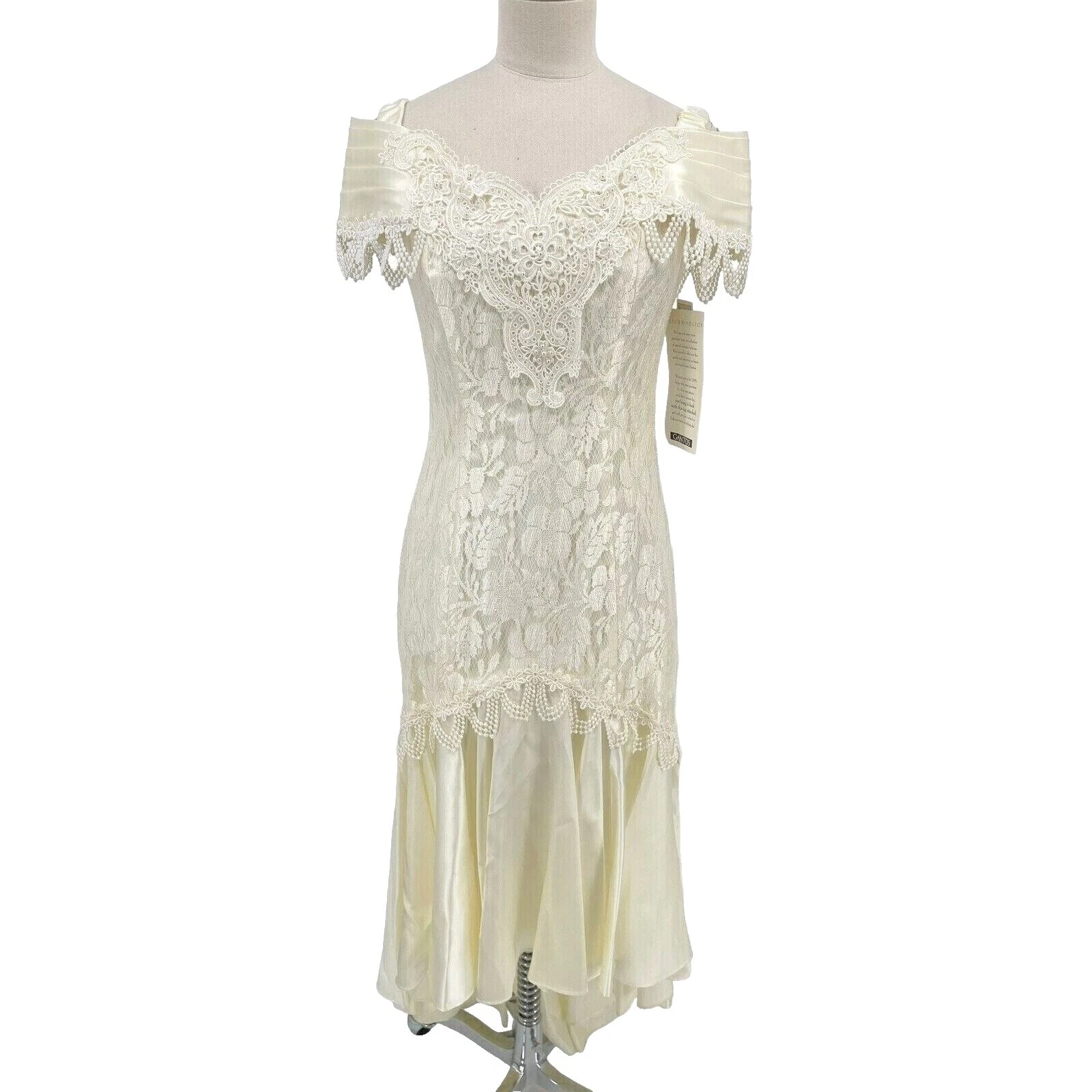 Vestidos de novia Vintage Art Deco de raso y velo para De mujer