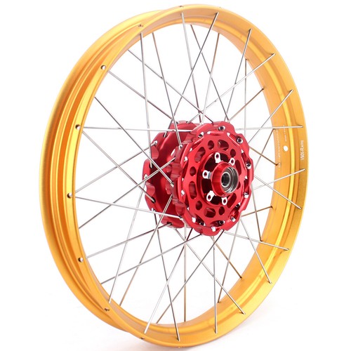 VMX 21/18 Tubeless Wheels for CRF1000L 2016-2020 Honda Africa Twin Red Hubs Gold - Picture 3 of 12